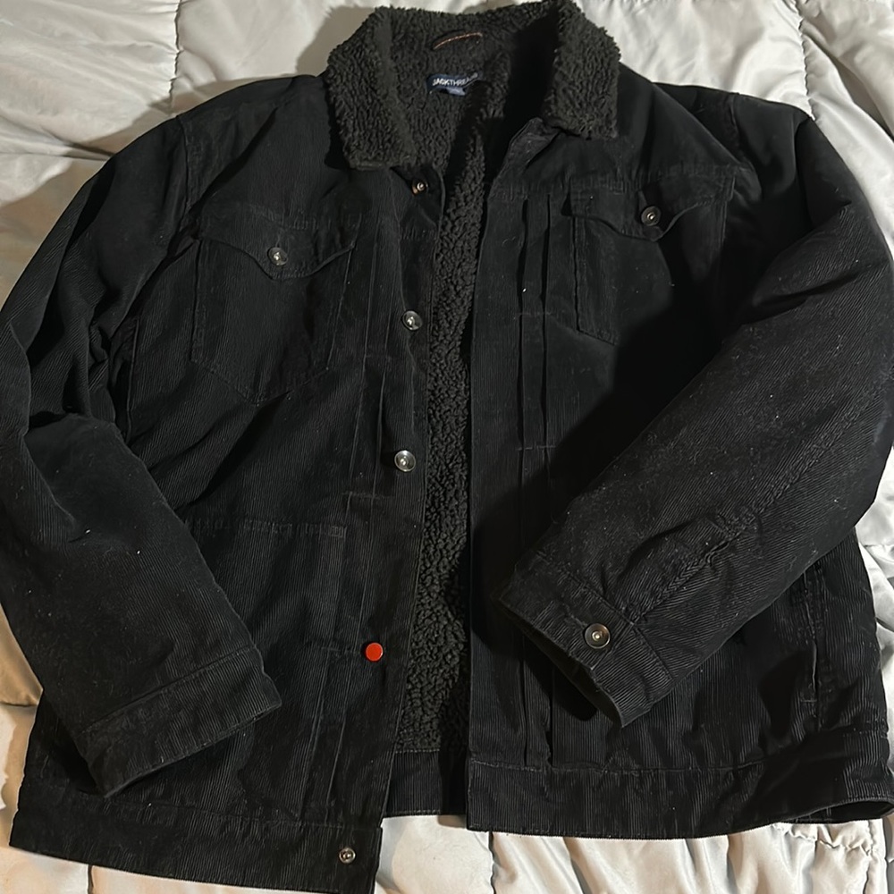 Men’s corduroy jacket with faux sheep lining XL